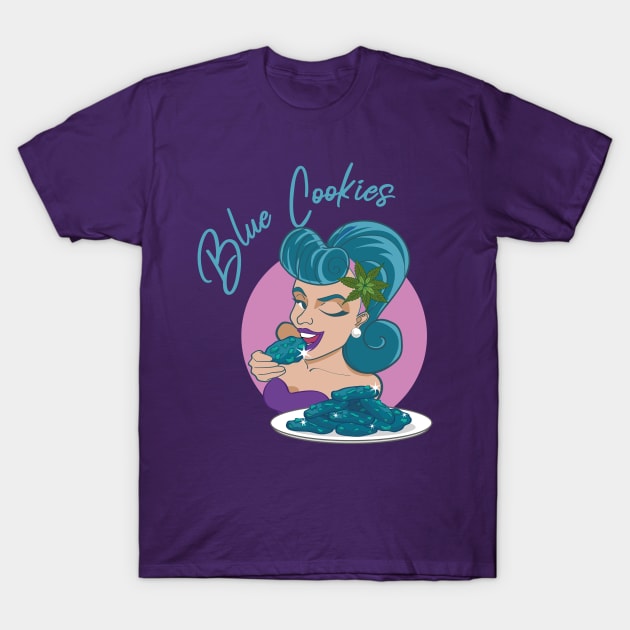 Blue Cookies (Madame Violet) T-Shirt by KannaKulture